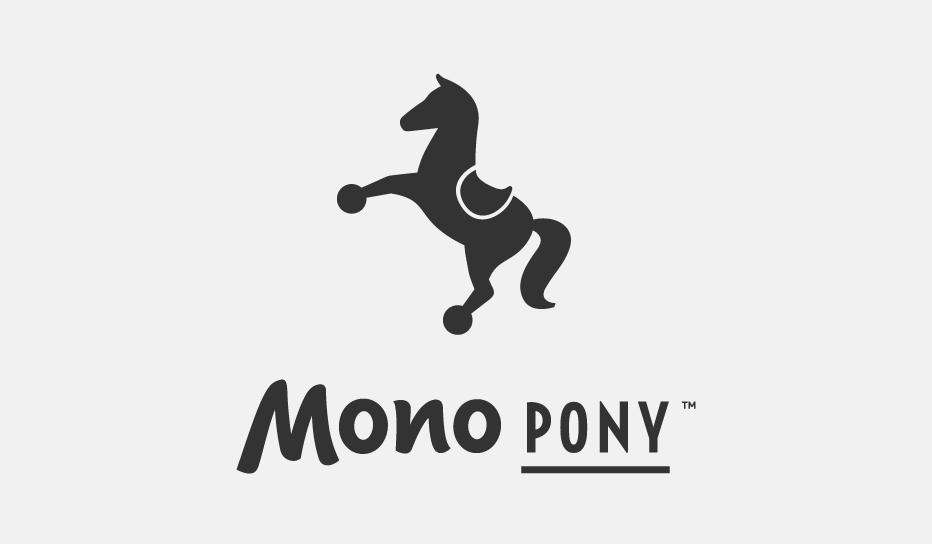 Logodesign Monopony Pony Icon und Schriftzug